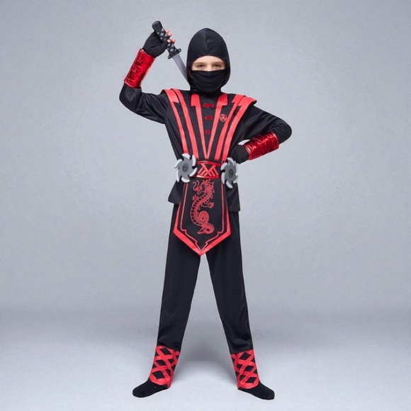 Kids Spooktacular Creations Red Birdy Ninja Costume, M - Picture 1 of 8